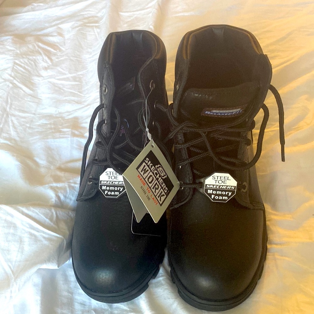 Sketchers STEEL TOE Work Boots w/ Memory Foam // Women’s 9/Eur 39 Brand New 😎